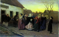 Перов В. Г. Накануне девичника. Проводы невесты из бани 1870
