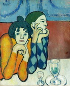 Пабло Пикассо Арлекин и его подружка (Странствующие гимнасты) 1901