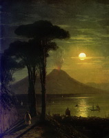 Айвазовский И. К. Неаполитанский залив в лунную ночь. Везувий. Начало 1840-х