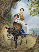 Брюллов К. П. Портрет Графини О.П.Ферзен на ослике (1835)