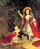 Брюллов К. П. Портрет детей Волконских с арапом (1843)