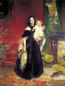 Брюллов К. П. Портрет Марии Аркадьевны Бек с дочерью (1840)