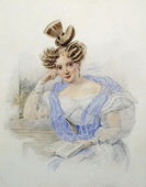 Брюллов К. П. Портрет молодой женщины с книгой (1839)